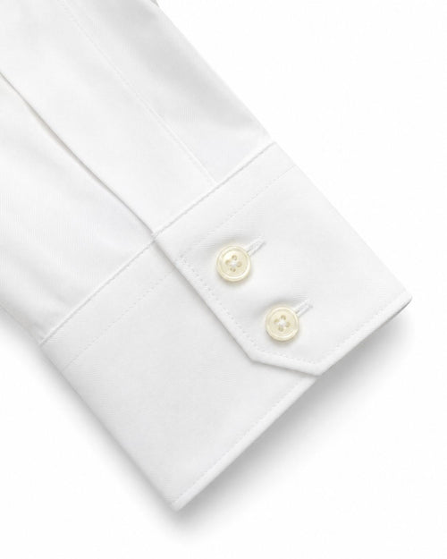 Non Iron Twill White Shirt